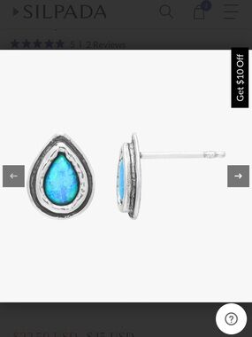 Silpada Blue Teardrop Opal Sterling Silver Earrings